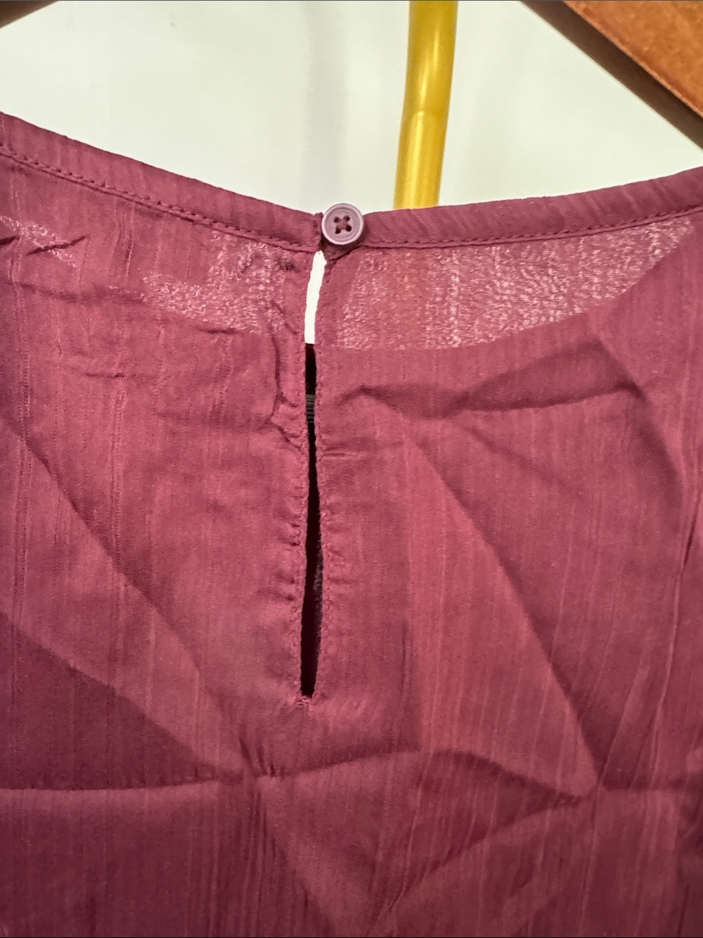 LOFT Burgundy Peasant Blouse elastic waist and cuffs NEW XSP - Picture 6 of 13